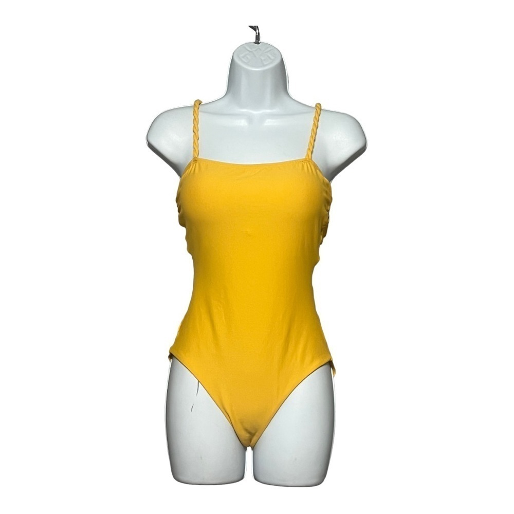Hermoza Alexander One Piece Swimsuit Size 8 Marigold Square Neck Open Back